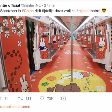 Illustratie bij: Willen wij ook! In China rijdt nu een Nijntje-metro rond