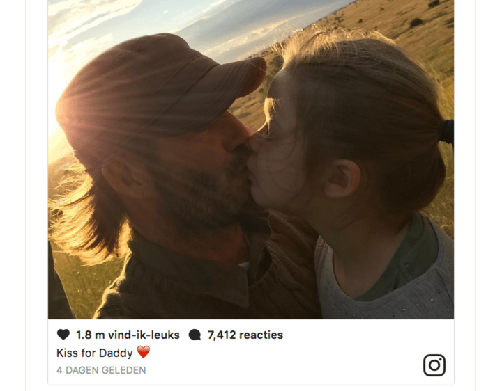 Ophef over selfie van David Beckham: "kus je je dochter nou op de mond!?"