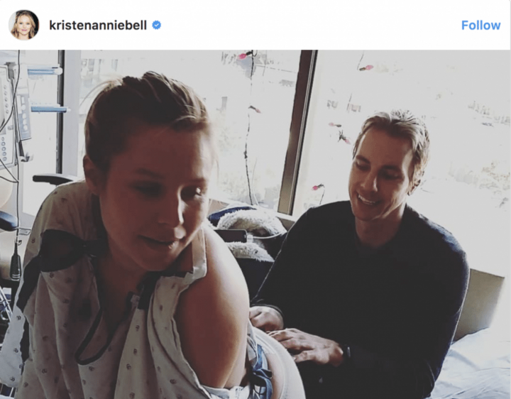 Kristen Bell (Anna uit Frozen) deelt heerlijk herkenbare bevallingsfoto's